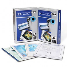 제본기표지 PP A4 청 반투명(샌딩) 500u 100장